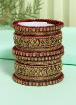   Wedding Wear  Maroon Color Thread Bangle Set:-2.4,2.6,2.8